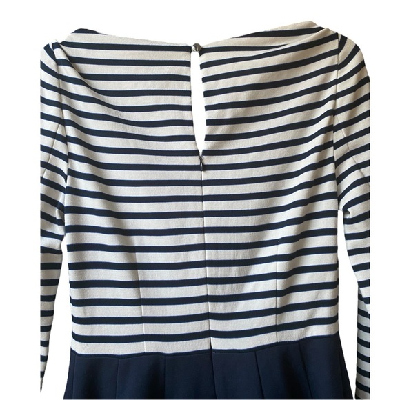 KATE SPADE Selma Striped Fit & Flare Ponte Dress Size 4 Navy  Pockets Easter - Picture 6 of 13